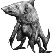 Mythical underwater creature - Dakuwaqa drawing